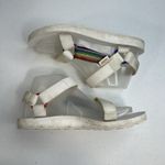Teva Size 7 Sandals Original Universal Pride White Rainbow 1125890 Adjustable Photo 2