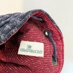 Vera Bradley  100% Cotton Drawstring Backpack Purse Bag Pocket Travel Blue Red Photo 6