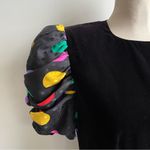 Saks 5th Avenue Vintage Saks Fifth Avenue Velvet Silk Polka Dot Drop Waist Party Dress Bow 10 Photo 3