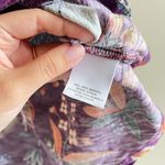 Anthropologie Purple Floral Tank Top Purple V Neck Womens Size S Tie Front Photo 2