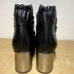 Jil Sander  Navy Boots Nappa Leather Ankle Side Ruched Block Heel Black 40 9.5 Photo 4