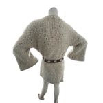 En Crême En Creme soft white black gold fuzzy long sweater car coat size S/M Photo 5