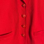 St. John  Collection Red Knit Gold Stripe Trim Notch Collar Button Front Jacket 2 Photo 9