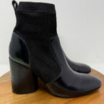 Tory Burch Rowan Black Leather Sock Booties Block Heel Ankle Boots Womens 7.5M Photo 0