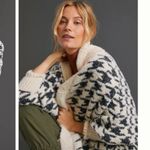 Anthropologie By Maeve One Size Houndstooth Open Front Shawl Cardigan sz OS Photo 3