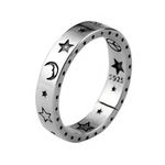 Boutique Unisex Sm 925 Sterling Silver Star Moon Midi Pinky Finger Ring Photo 1
