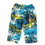 Jams World Vintage  Women's Palm Print Drawstring Wide Leg Crop Pants Size M Photo 0