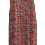 Pink Lily  Floral Maxi Dress Red Coral Blue Green Strappy Back Cutout Size Large Photo 0