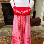 Boutique Red and Pink Spaghetti Strap Sundress smocked back Photo 1