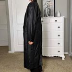 Black leather trench coat, oversized fit #leatherjacket Size M Photo 6