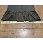 WD.NY Shirt Dress Women’s Small Olive Green Button Down 3/4 Sleeve Flouncy Hem Photo 5