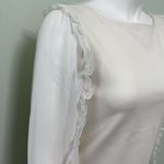 Loft  Ivory Ruffle Sleeve Blouse NEW Photo 3