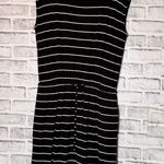 Banana Republic Black and White Striped Dress with cinch waist pockets size M Photo 0