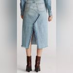 Ralph Lauren Polo  Women's Light Wash Denim Slit Pencil Style Skirt Size 32 Photo 2