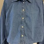 Banana Republic Blue Chambray Lined Bubble Sleeve Button Down Shirt- Small Photo 1