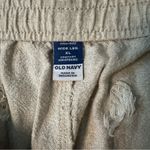 Old Navy  High Rise Linen Blend Wide Leg Casual Comfort Waistband Pant Tan Sz XL Photo 2
