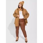 Torrid NEW Faux Leather Pants Womens 16R Brown Perfect Skinny Mid Rise Ankle Photo 3