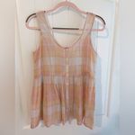 American Eagle Light Cotton Plaid Breezy Summer Babydoll Top NWT Sz X-Small Photo 3