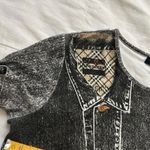 Burberry Tromp lieol photo real Black and white denim jacket print top size 2 Photo 2