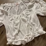 Free People  white cotton puff sleeve adjustable top Photo 4