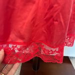 Vtg Kayser Full Slip Dress Sz 38 Bust Lace Coquette Babydoll USA 60s Y2K Pinup Red Size L Photo 8