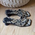 BY FAR Black and Cream Snakeskin Heels Size 8 Photo 2