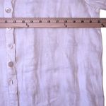 Flax White Textured Linen Button Down Long Sleeve Blouse Tunic Cover Up Medium Photo 9