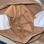 Kyodan  ribbed stripe cropped leggings‎ Color Block Tan White Size Small NWOT Photo 3