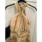 ZARA  Striped‎ Linen Blend Halter Dress size L NWT Photo 2