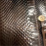 Vintage 70s La Belle snakeskin brown flap closure with split leather strap Photo 7