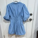 Maeve  Light Blue Puff Sleeve Blouse Photo 5