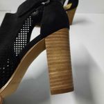 Marc Fisher Deztin Chunky Heel Suede Shoes Women's 6M Black Open Toe Sandals Photo 2