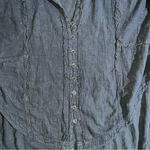 We The Free Free People  Summer Daydream Button Down Raw Hem Tunic Shirt White M Photo 4