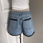 Xhilaration VINTAGE DENIM MOM SHORTS WITH FLORAL TRIM Photo 1