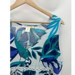 C&C California  Womens Blue Tropical Mini Dress Size M Linen Blend Boho Resort Photo 4