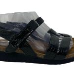 Women’s Naot Kayla Black Croc Embossed Comfort Sandal 41/10 Photo 1