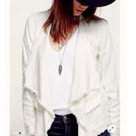 Free People Raw Femme Linen Blend Open Front White Jacket Size Small Photo 3