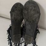 Very Volatile  Lex Suede Black Leather Suede Fringe Boho Western Sandals 9 Photo 5