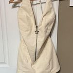 Urban Outfitters NWT  Off-White Halter Romper Shorts Star Zipper Inseam 1.5” Photo 0