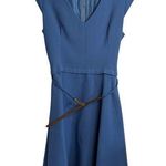 Reiss  Nikita Panel Fit and Flare Belted Blue Dress Photo 0