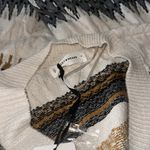 Lucky Brand NWT   Geometric Cardigan Sweater Dress In Cream/black /Tan 1X Photo 7