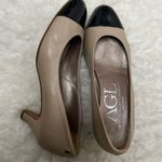 𝅺agl Black Patent Brown Leather Cap Toe Slip On Block Size undefined Photo 2