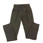 Aerie Chill Play Move High Rise Lace Up Cotton Leggings Olive Green Womens Sz S Photo 0