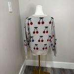 Madewell small Cherry Patterned Cream Sweater Photo 2
