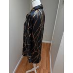 ZARA  TRF Tunic Top Womens M Black Chain Print Longline Button Front Modern Chic Photo 6