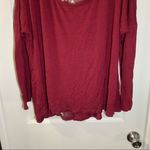 Spoiled Maroon/Red Scoop Neck Lace Accent Top 2X Photo 5