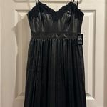 EXPRESS NWT  Faux Leather and Lace Pleated Dress Photo 1