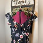Iz Byer cold shoulder asymmetrical floral Maxi Romper Dress. Size 1. New Photo 4