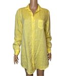 Frank & Eileen Linen Mary Shirt dress Bright Yellow Size Small Casual Resortwear Photo 3