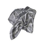 Handmade 100% Silk Striped Neck/Head Scarf Black One Size Old Money Glam Retro Photo 6